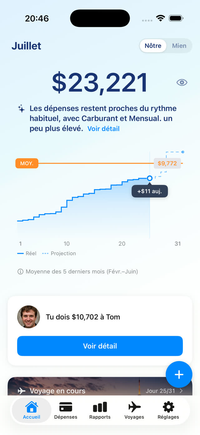 Écran d’accueil réel de Couplesplit