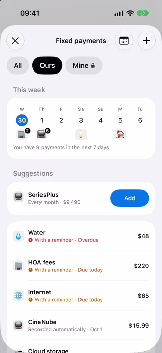 Fixed payments: calendar and due dates
