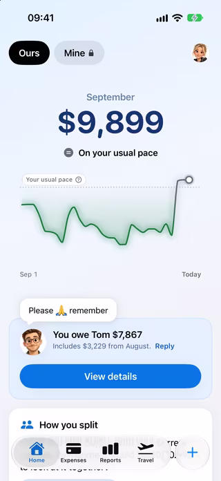 Home: the month against your usual pace and who owes whom