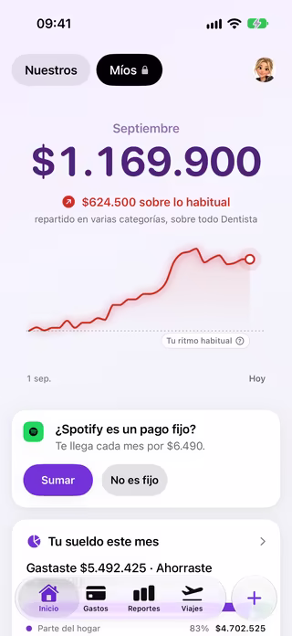 Míos: gastos personales que solo ves tú